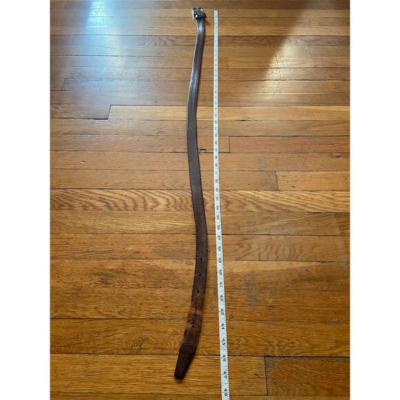 BACHRACH Brown Seriously Distressed Leather Belt Mens sz 40/42 - Picture 9 of 11